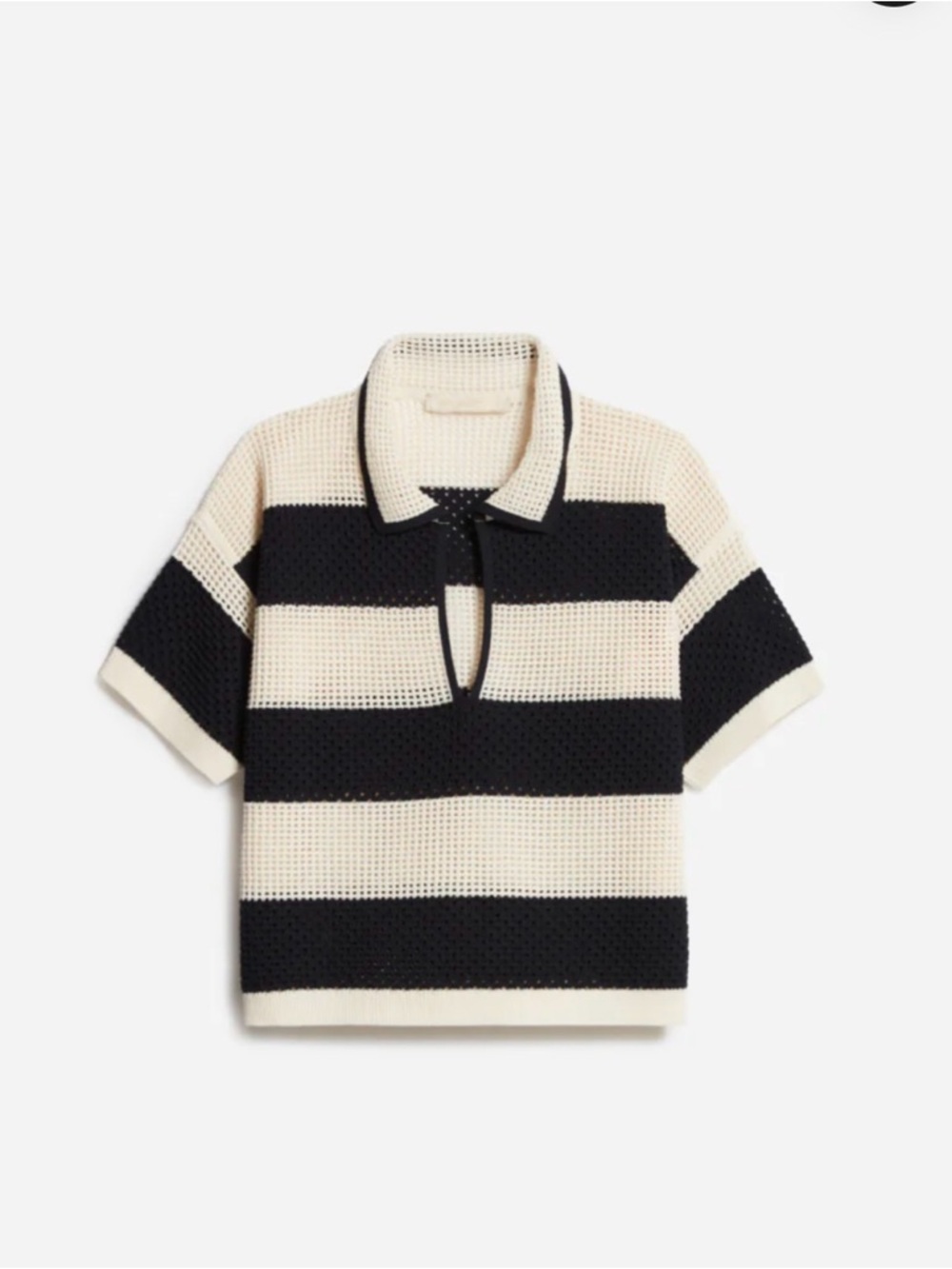 Vanessa Bruno Edaly Open Knit Polo Sweater Striped Cotton - Picture 4 of 10